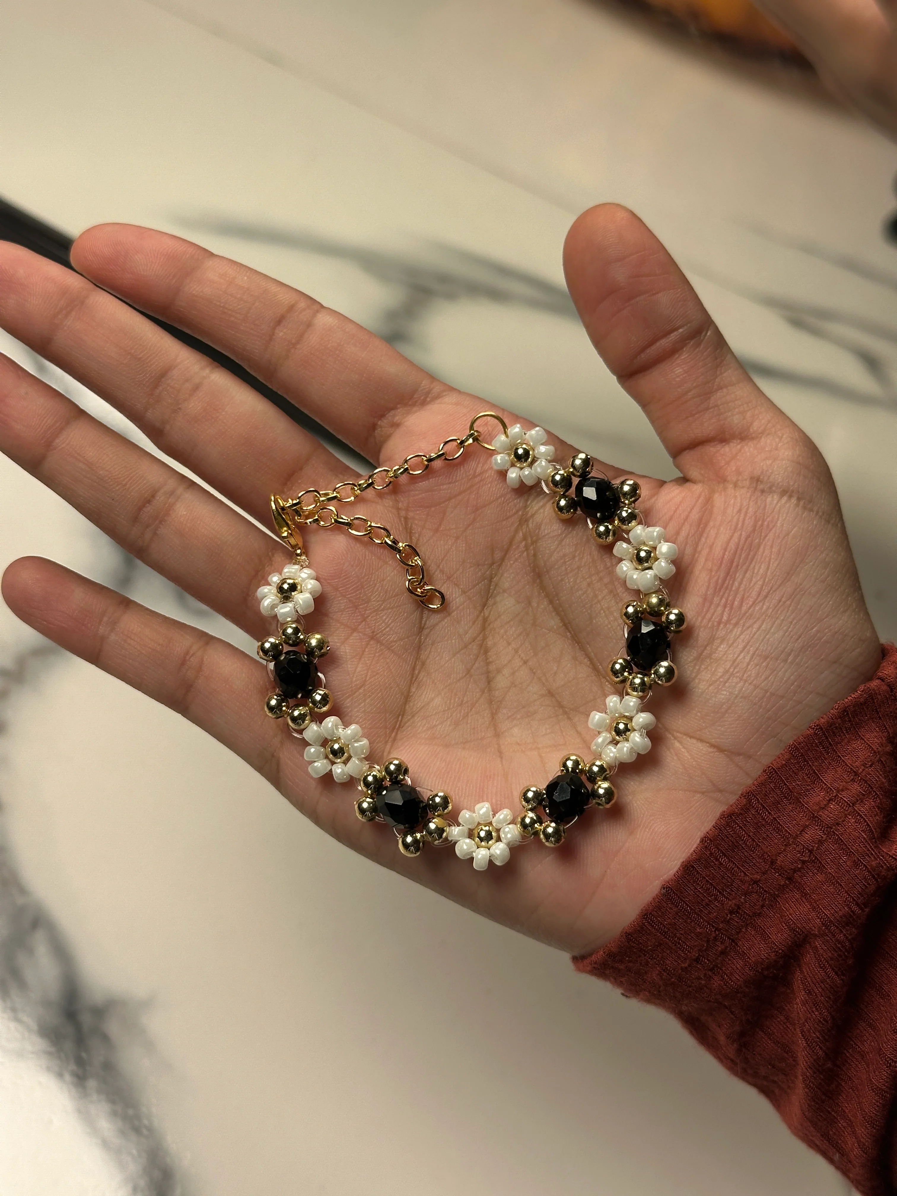 Black beaded bracelet