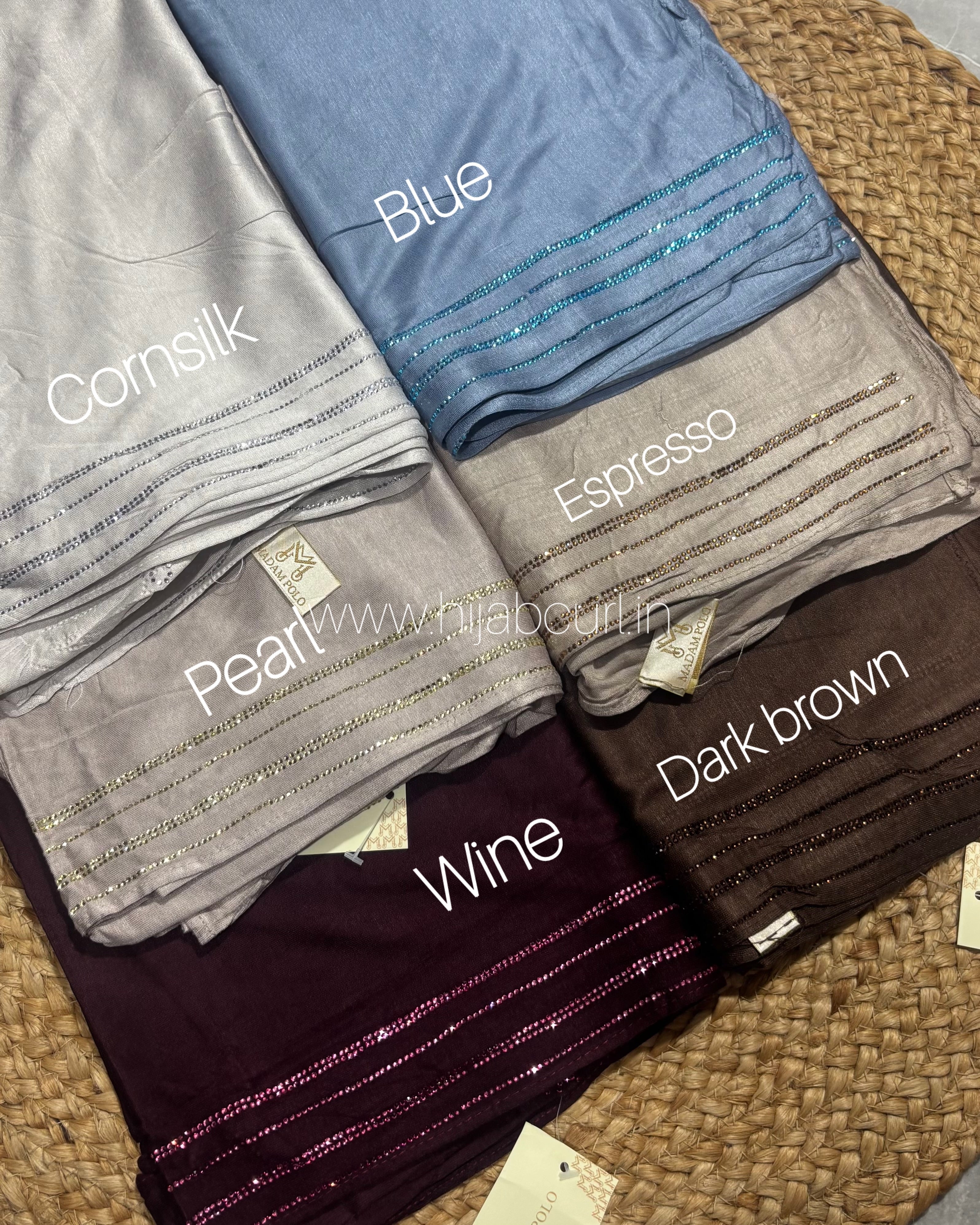 Jersey Hijab - Border Stone Work - Image 3