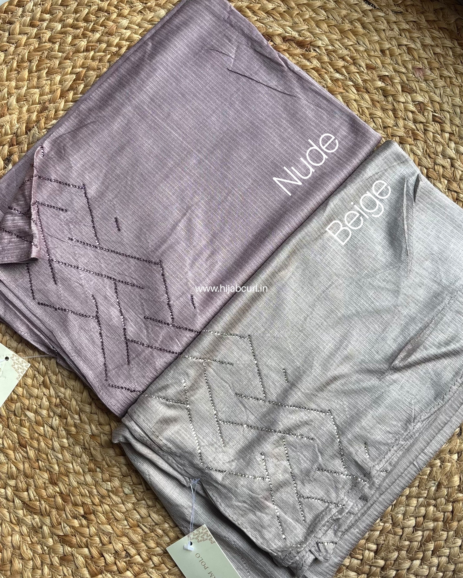 Jersey Hijab - Border Stone Work - Image 5