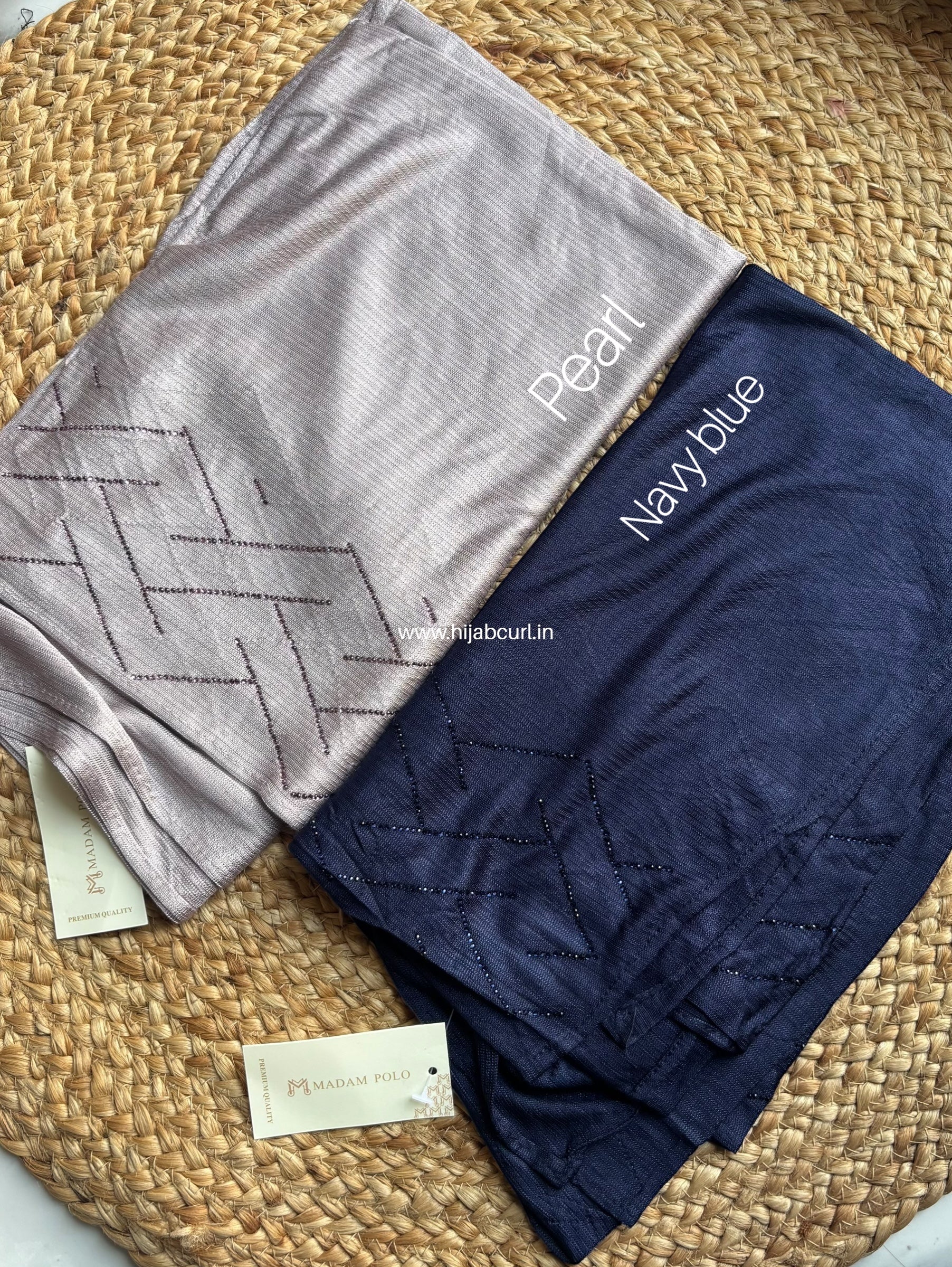Jersey Hijab - Border Stone Work - Image 8