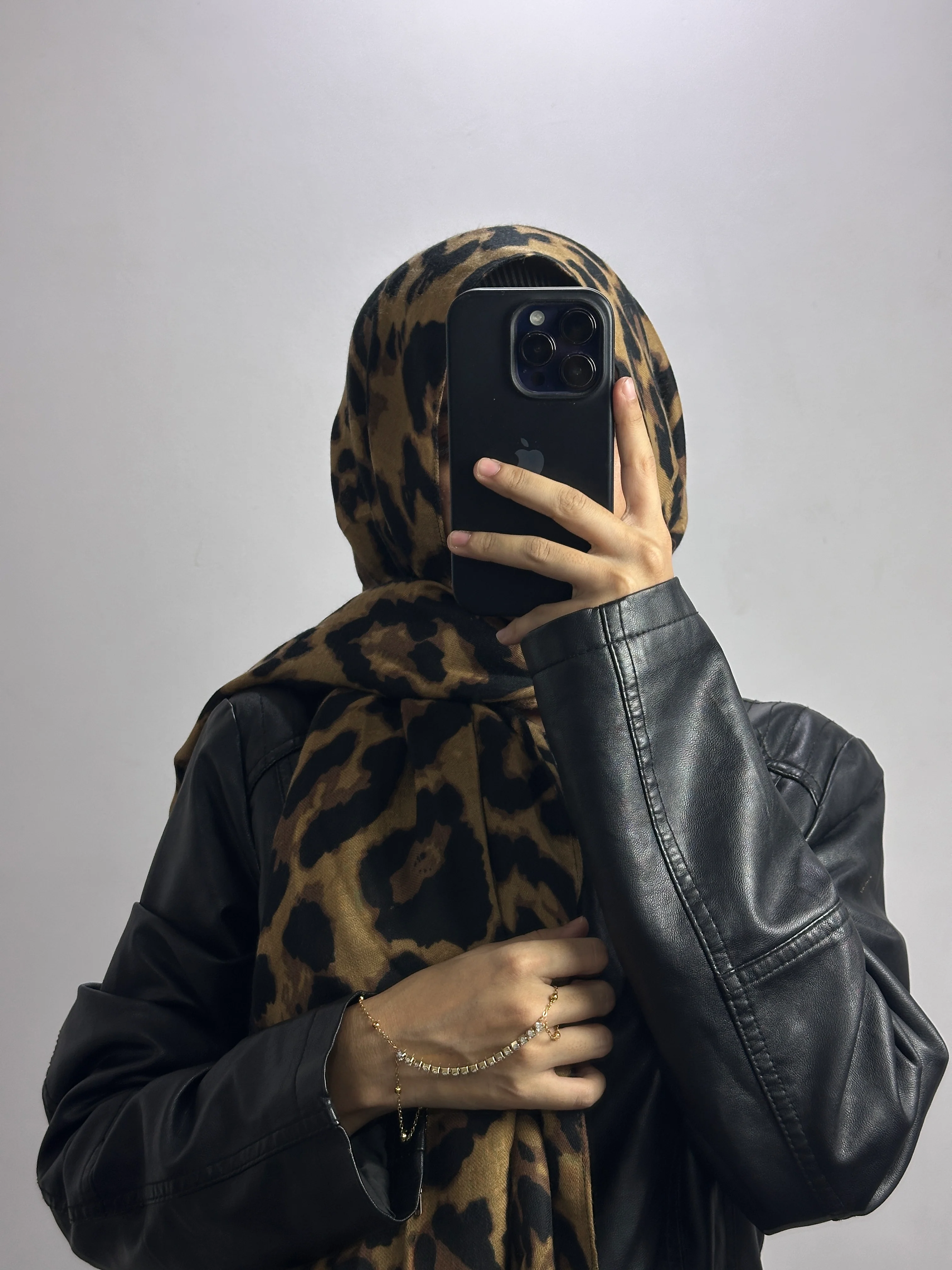 Savannah Modal Leopard Print Hijab - Coffee - Image 2