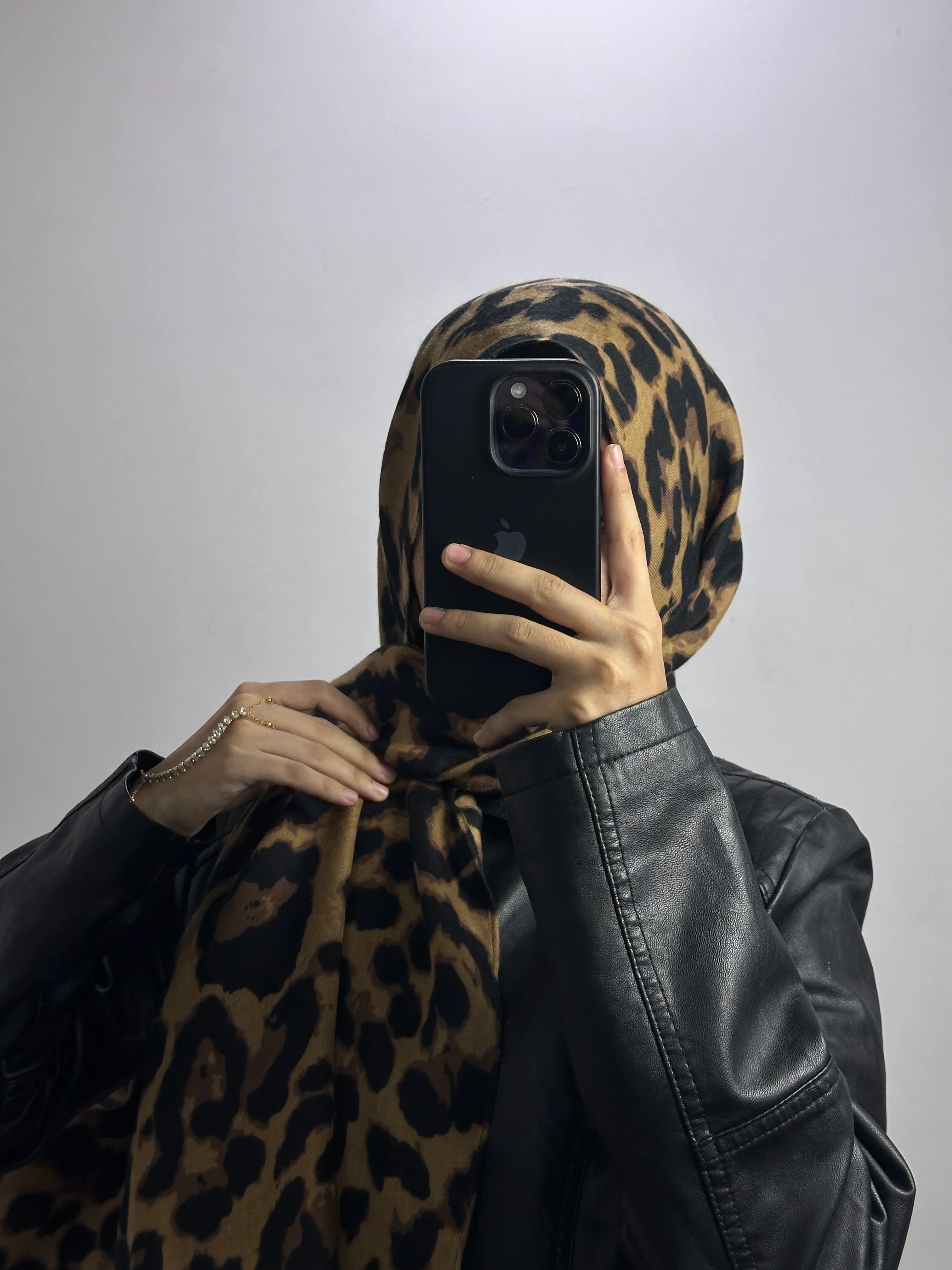 Savannah Modal Leopard Print Hijab - Coffee - Image 3