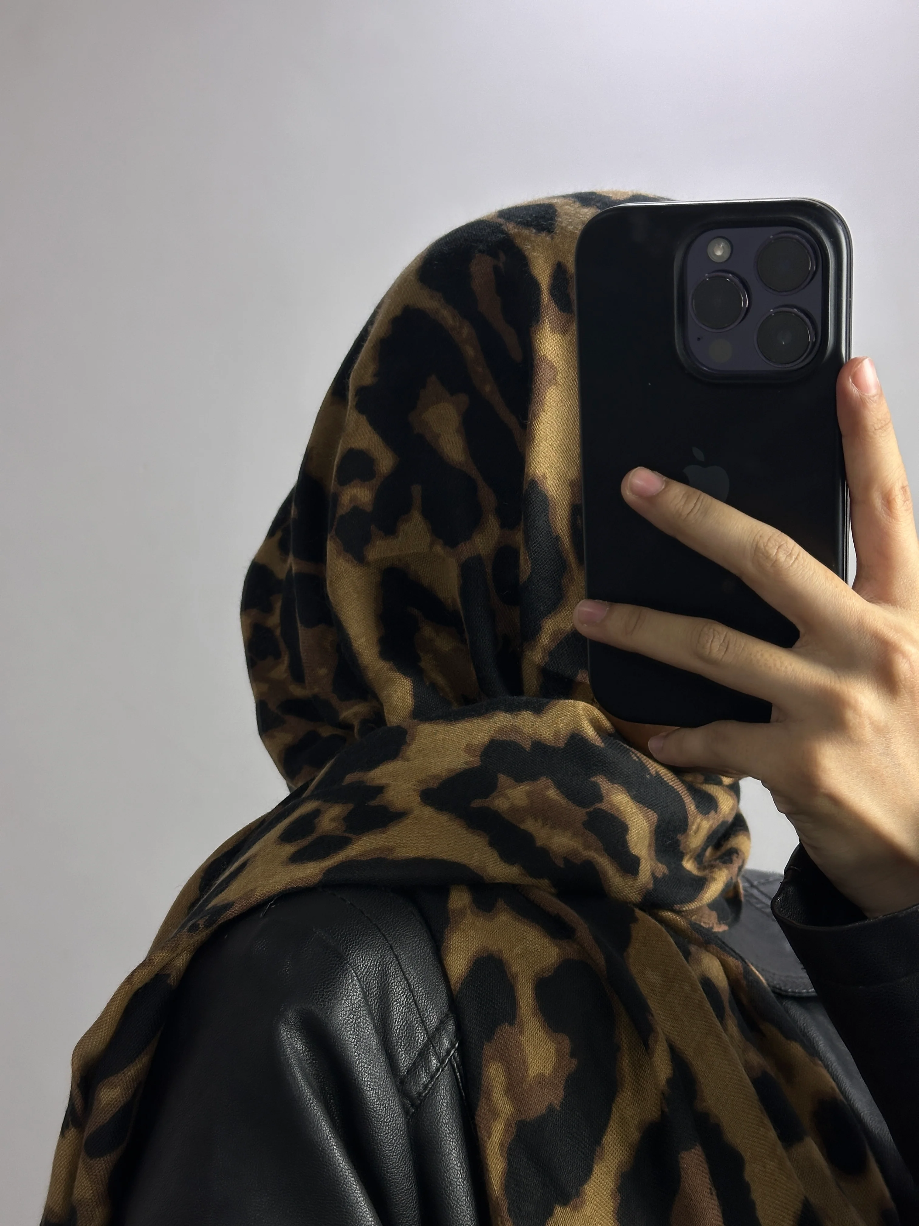 Savannah Modal Leopard Print Hijab - Coffee - Image 5