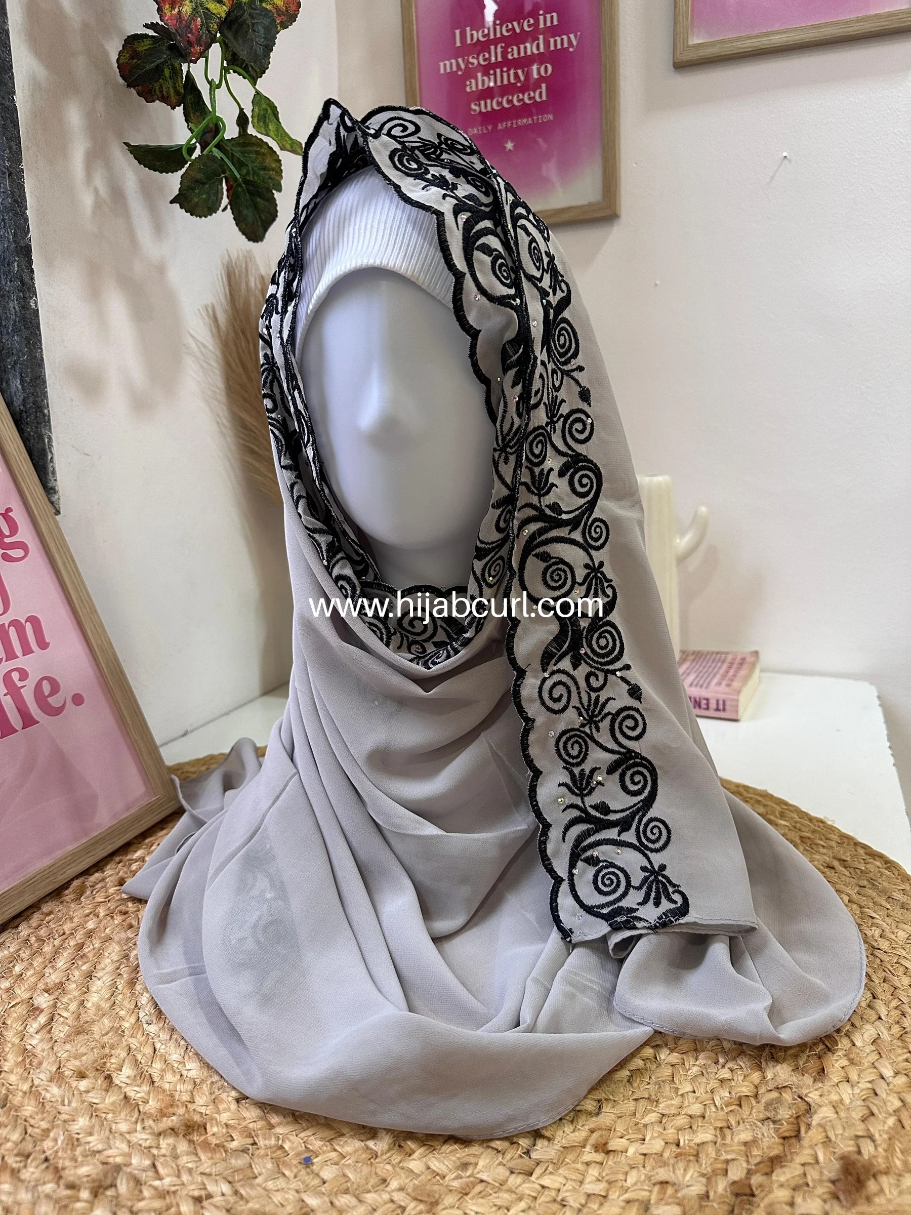 Premium Chiffon Embroidered Hijab - Image 5