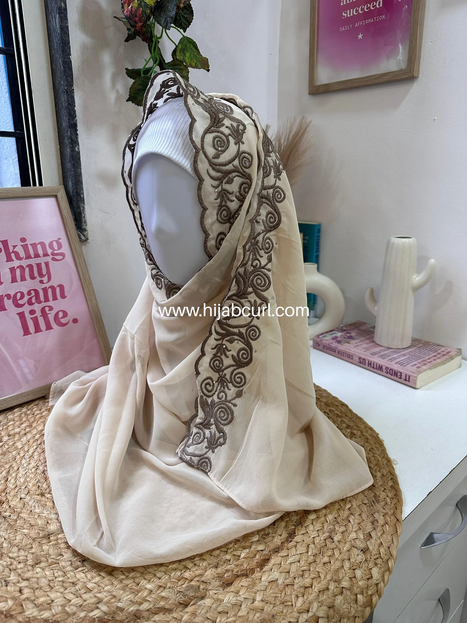 Premium Chiffon Embroidered Hijab - Image 8
