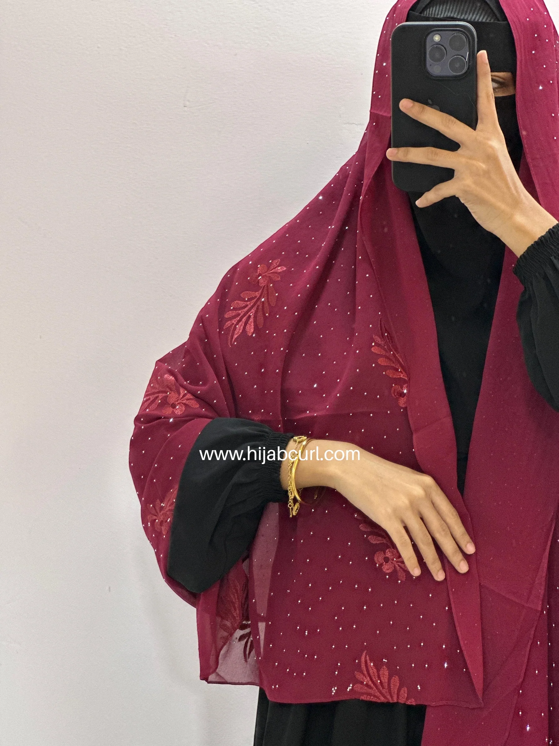 Premium Chiffon Embroidered Hijab - Image 3