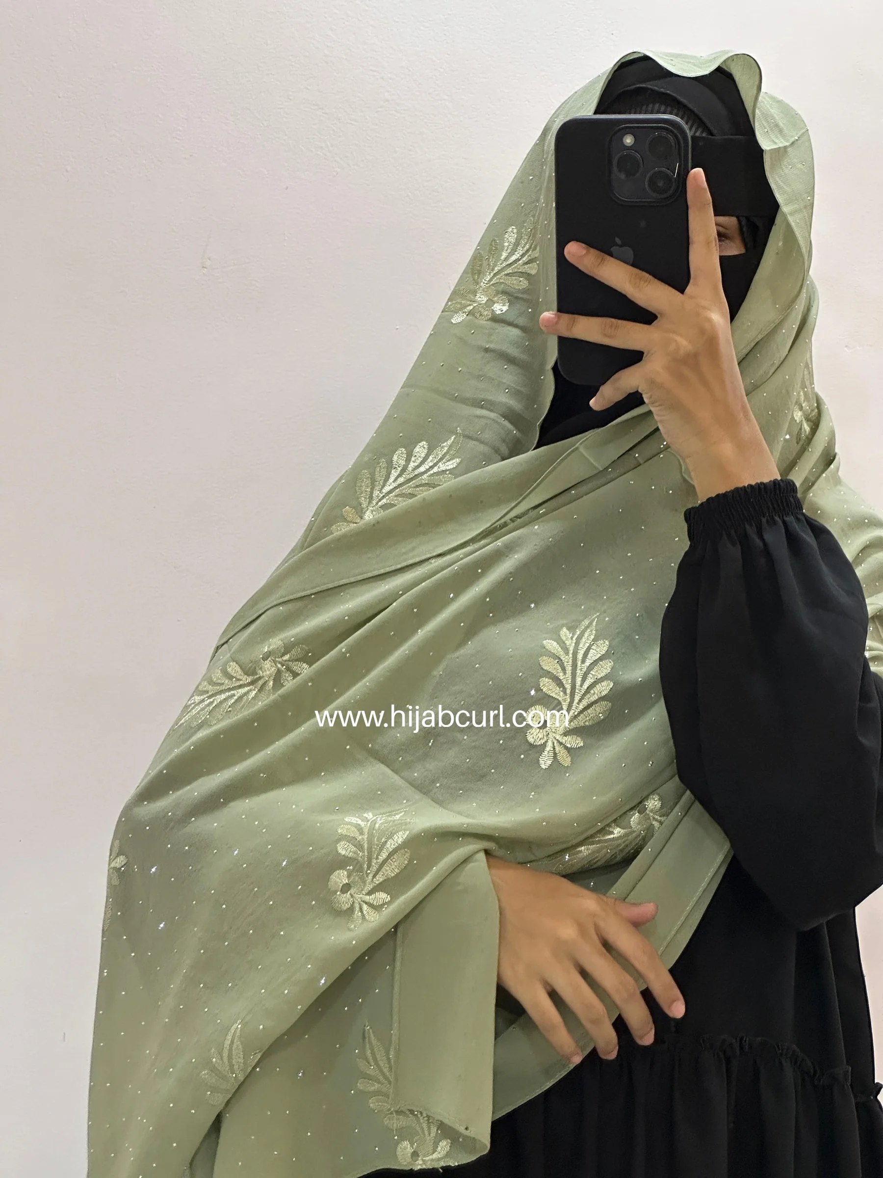 Premium Chiffon Embroidered Hijab - Image 8