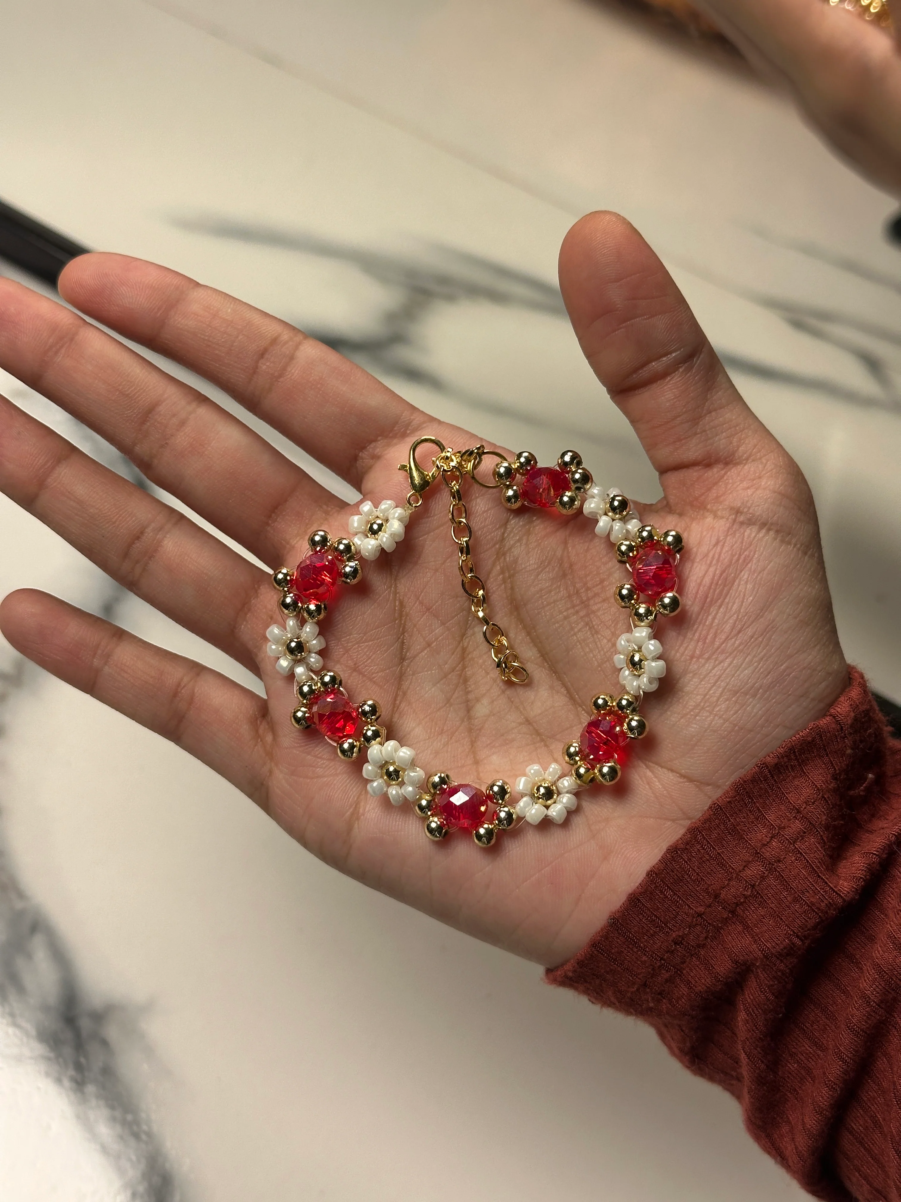Red beaded bracelet
