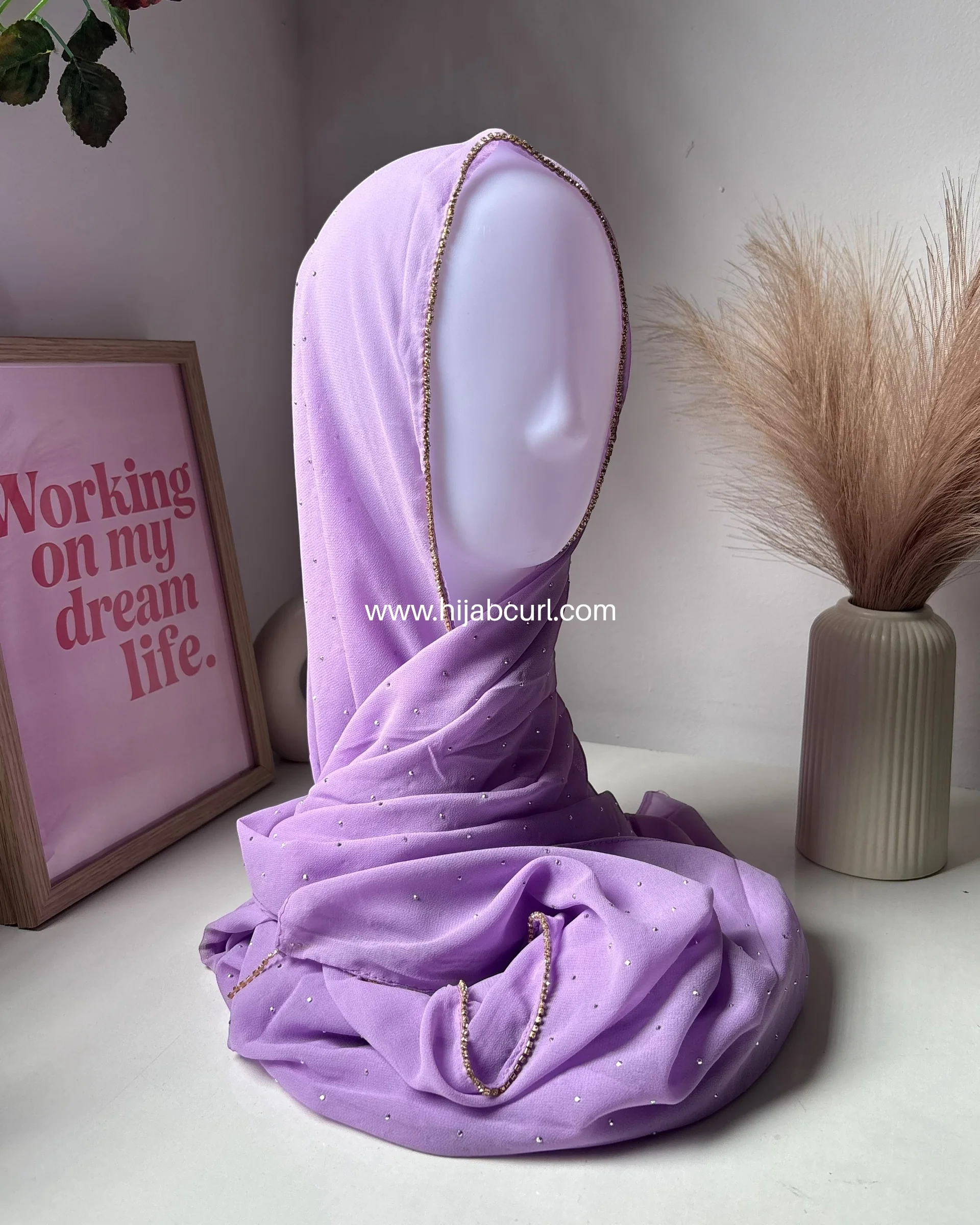 Rhinestone Chiffon Hijab - Image 8