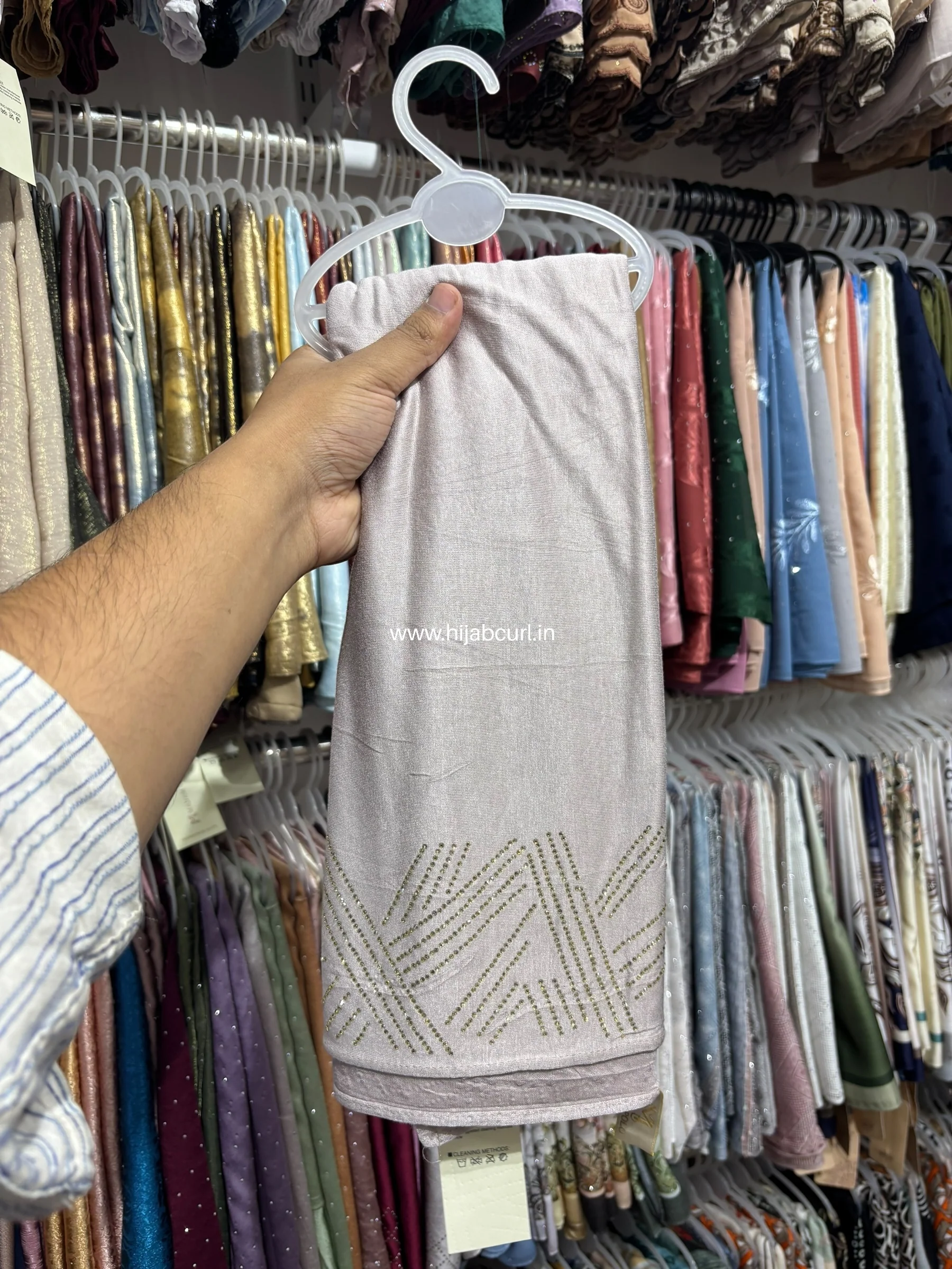 Jersey Hijab - Border Stone Work - Image 3
